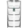 B&M 4 Drawer Silver Storage Unit -Household Items Shop 153679 set of 4 drawers silver