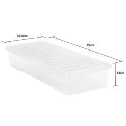 B&M Underbed Storage Box With Lid 55L - Clear -Household Items Shop 307321 55l under bed storage box with lid 3