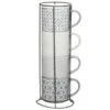B&M Jumbo Embossed Stacking Mugs 4pk -Household Items Shop 329369 Jumbo Embossed Stacking Mugs Set of 4
