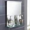 B&M Premium Bathroom Mirror With Shelf -Household Items Shop 330855 mirror with glass