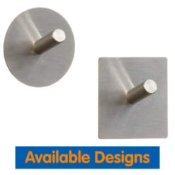 B&M Metal Adhesive Hooks 4pk - Square -Household Items Shop 332165 metal adhesive hoot set of 4 round