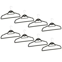 B&M Pure Velvet Hangers 8pk - Black -Household Items Shop 333534 8pk velvet hangers black group
