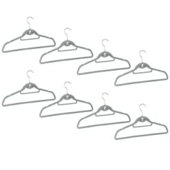 B&M Pure Velvet Hangers 8pk - Grey -Household Items Shop 333534 8pk velvet hangers grey group