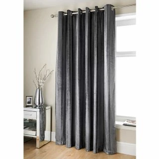 B&M Charcoal Jasmine Sparkle Velvet Eyelet Curtains 46 X 72" 3 B&M Charcoal Jasmine Sparkle Velvet Eyelet Curtains 46 X 72"