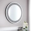 B&M Round Crushed Jewel Mirror - Silver -Household Items Shop 338019 round crushed jewel mirror