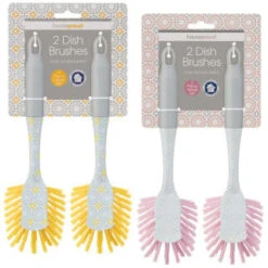 B&M Dish Brushes 2pk - Blush -Household Items Shop 345628 2 printed dish brushes group