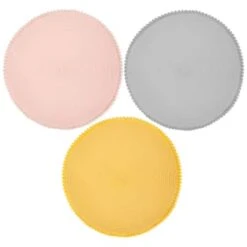B&M Grey Round Pom Pom Placemats 4pk 11 B&M Grey Round Pom Pom Placemats 4pk -Household Items Shop 355688 355688 355689 pom pom placemats main