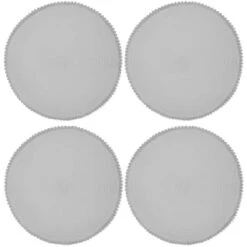 B&M Grey Round Pom Pom Placemats 4pk 10 B&M Grey Round Pom Pom Placemats 4pk -Household Items Shop 355688 pom pom placemats grey 3