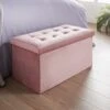 B&M Suede Storage Ottoman - Blush -Household Items Shop 356751 blush suede ottoman