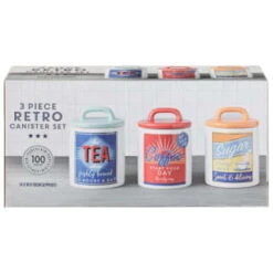 B&M Retro Canister Set 3pc -Household Items Shop 356953 storage canisters retro tea coffee sugar main