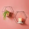 B&M Tromso Hexagon Shelf Set 2pk - Black 2 B&M Tromso Hexagon Shelf Set 2pk - Black -Household Items Shop 358375 tromso 2 hex shelves black