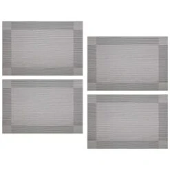 B&M Metallic Woven Placemats - Silver 4pk -Household Items Shop 363869 4pk silver metallic woven placemats 3