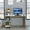 B&M Norvik Desk With Shelves -Household Items Shop 365229 norvik desk with shelves light oak and white finish