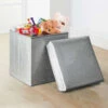 B&M Glitter Storage Seat Ottoman - Silver -Household Items Shop 366012 silver glitter storge seat ottoman