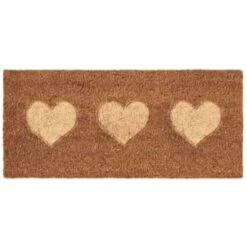 B&M Embossed Coir Step Mat - Hearts