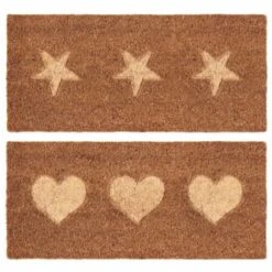 B&M Embossed Coir Step Mat - Hearts -Household Items Shop 367447 embossed coir step mat 25x55cm main