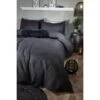 B&M Luna Waffle Double Duvet Set - Black -Household Items Shop 367718 367719 luna waffle black duvet set 1