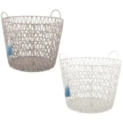 B&M Storage Basket With Tassel - Grey 7 B&M Storage Basket With Tassel - Grey -Household Items Shop 368485 basket with tassel main