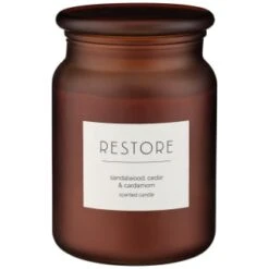 B&M Large Spa Scented Candle - Amber - Restore