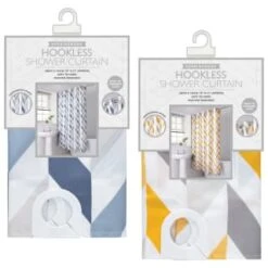 B&M Hookless Print Shower Curtain - Blue -Household Items Shop 369013 hookless shower curtain group