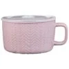 B&M Herringbone Embossed Soup Mug - Blush -Household Items Shop 369068 herringbone emboss soup mug blush