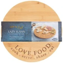 B&M Lazy Susan Rotating Bamboo Serve Board -Household Items Shop 369141 lazy susan rotating bamboo serve board 2