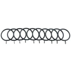 B&M Metal Curtain Rings 10pk - Black -Household Items Shop 369327 metal curtain rings black 3
