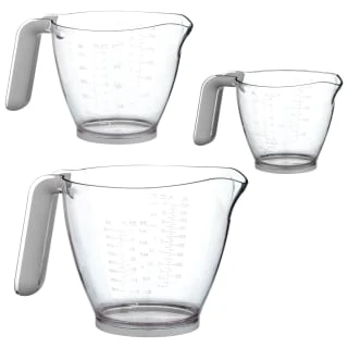 B&M Kitchen Measuring Jugs 3pk - Grey 4 B&M Kitchen Measuring Jugs 3pk - Grey - Image 2