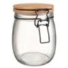 B&M Medium Bamboo Clip Lock Glass Jar -Household Items Shop 369503 medium glass clip lock jar with bamboo lid