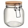 B&M Large Bamboo Clip Lock Glass Jar -Household Items Shop 369504 large glass clip lock jar with bamboo lid 2