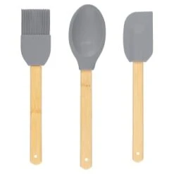 B&M Betty Winters Silicone Utensils 3pk - Grey -Household Items Shop 369972 3pk betty winters silicone utensils basting brush spoon and spatula grey 2