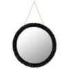 B&M Fringe Round Hanging Mirror - Black -Household Items Shop 370649 hanging circle mirror