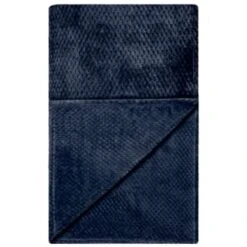 B&M Waffle Faux Fur Throw - Navy -Household Items Shop 372950 waffle faux fur throw navy