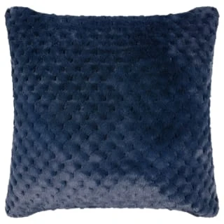 B&M Waffle Faux Fur Cushion - Navy 3 B&M Waffle Faux Fur Cushion - Navy