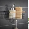 B&M Black Bamboo Bathroom Suction Caddy -Household Items Shop 373992 black bamboo shelf