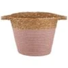 B&M Small Two Tone Wicker Basket - Pink -Household Items Shop 374392 small pink two tone basket