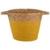 B&M Small Two Tone Wicker Basket - Ochre -Household Items Shop 374395 small ochre two tone basket