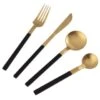 B&M Homestead Matte Black & Gold Cutlery Set 16pc -Household Items Shop 375296 homestead 16 piece black and gold cutlery 2