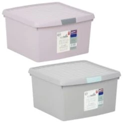 B&M Waffle Clip Box 25.5L - Blush -Household Items Shop 375471 375472 25 5l waffle clip box group