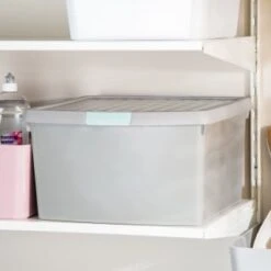 B&M Waffle Clip Box 25.5L - Grey -Household Items Shop 375472 grey 25 5l waffle clip box 3