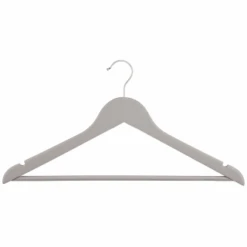 B&M Matte Grey Wooden Hangers 4pk -Household Items Shop 376023 wooden hangers 4pk 2