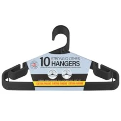 B&M Jumbo Hangers 10pk - Black 8 B&M Jumbo Hangers 10pk - Black -Household Items Shop 376555 10pk strong clothes hangers blacks 2