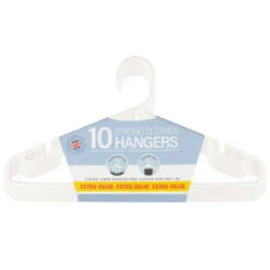 B&M Jumbo Hangers 10pk - White -Household Items Shop 376557 10pk strong clothes hangers white 2