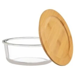 B&M Round Glass Food Containers With Bamboo Lid 2pk 9 B&M Round Glass Food Containers With Bamboo Lid 2pk -Household Items Shop 376822 2 round glass food containers