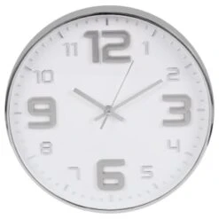 B&M Embossed Clock - Silver