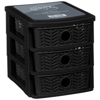 B&M 3 Tier Chevron Storage Organiser - Black 4 B&M 3 Tier Chevron Storage Organiser - Black - Image 2