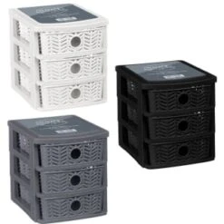 B&M 3 Tier Chevron Storage Organiser - Black 7 B&M 3 Tier Chevron Storage Organiser - Black -Household Items Shop 377462 3 drawer chevron organiser main