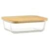 B&M Rectangular Glass Food Container With Bamboo Lid -Household Items Shop 378623 regular glass food container 2