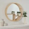 B&M Bamboo Mirror With Shelf - Natural Wood -Household Items Shop 380095 bamboo mirror with shelf