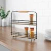 B&M Two Tier Spice Rack With Wooden Handle 2 B&M Two Tier Spice Rack With Wooden Handle -Household Items Shop 380166 two tier spice rack with wooden handle